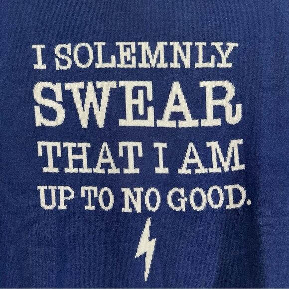 Harry Potter I Solemnly Swear That I Am Up To No Good Sweater Blue S - Picture 4 of 7